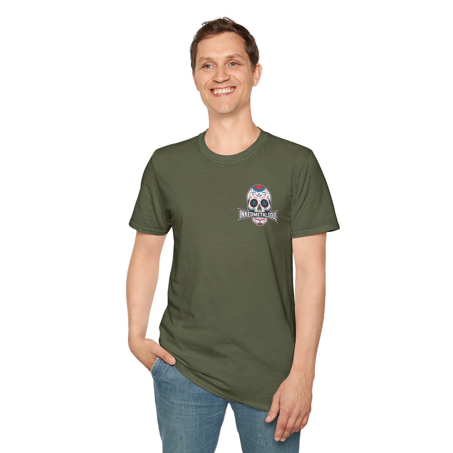 Day of the Dead Skull Logo - Unisex Softstyle T-Shirt