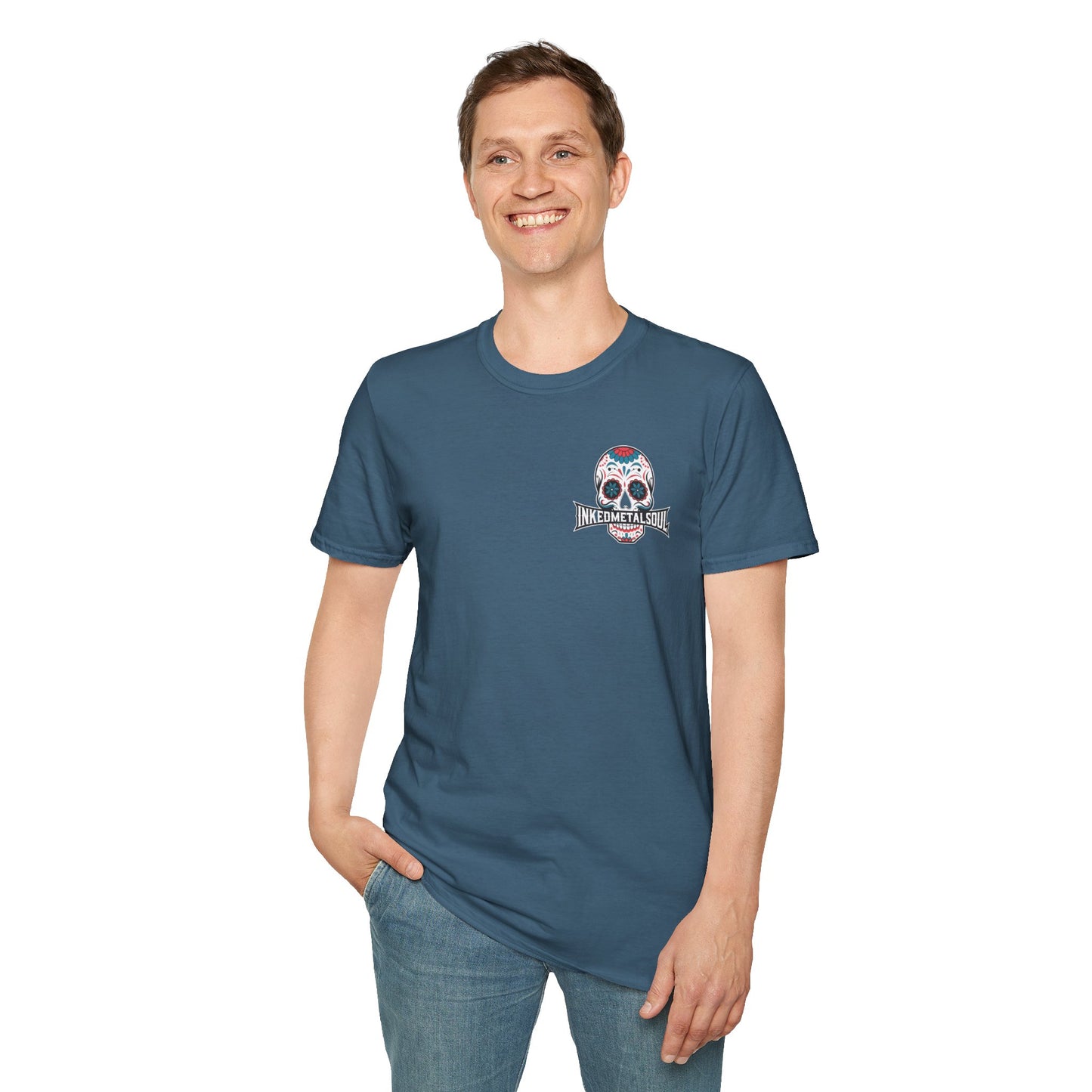 Day of the Dead Skull Logo - Unisex Softstyle T-Shirt