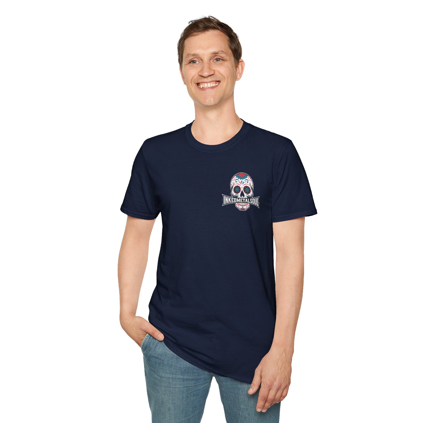 Day of the Dead Skull Logo - Unisex Softstyle T-Shirt